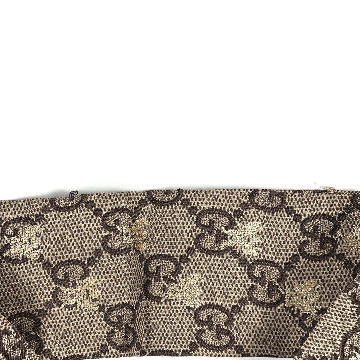 Gucci Silk Twill GG Monogram GG Bee Neck Bow Scarf Black Red 3 of 3