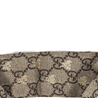 Gucci Silk Twill GG Monogram GG Bee Neck Bow Scarf Black Red 3 of 3