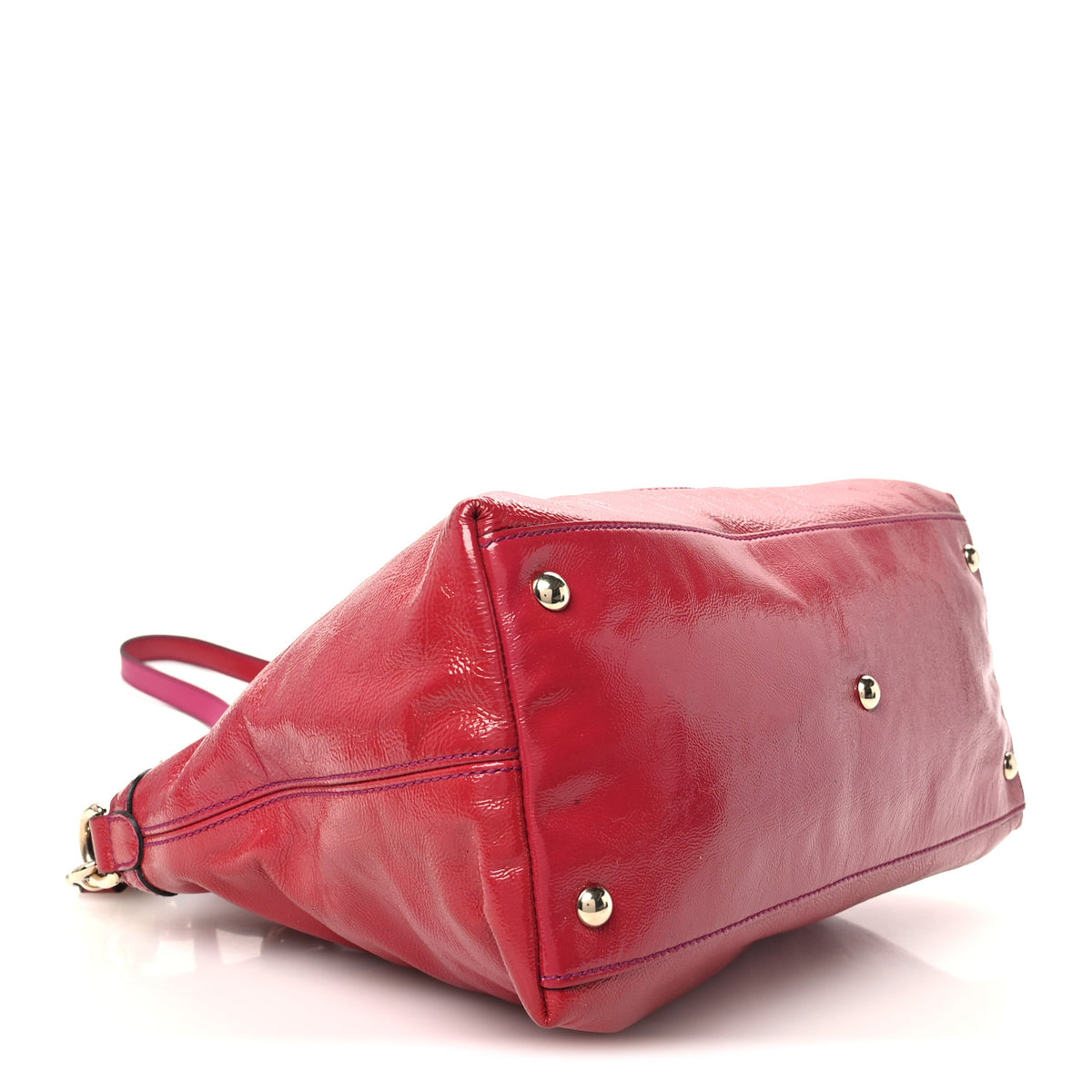 Vernice Naplack Small Soho Top Handle Satchel Uniform Red