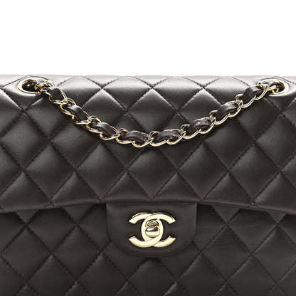 Chanel Lambskin Quilted Small Double Flap Dark Brown 8 of 11