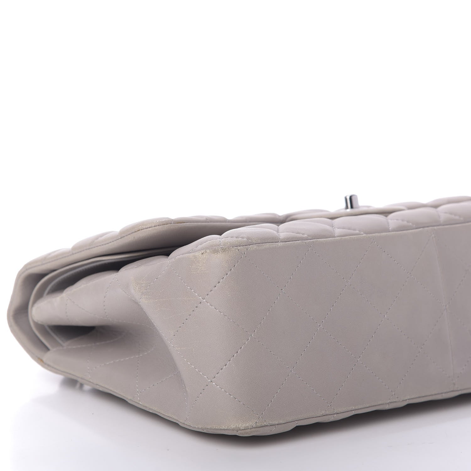 Chanel Lambskin Quilted Jumbo Double Flap Grey 6 of 13