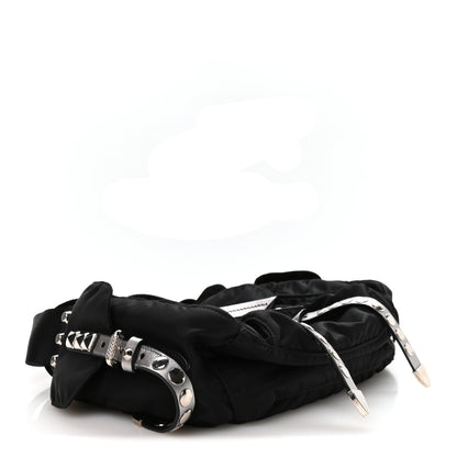 Prada Nylon New Vela Studded Messenger Bag Black 4 of 11