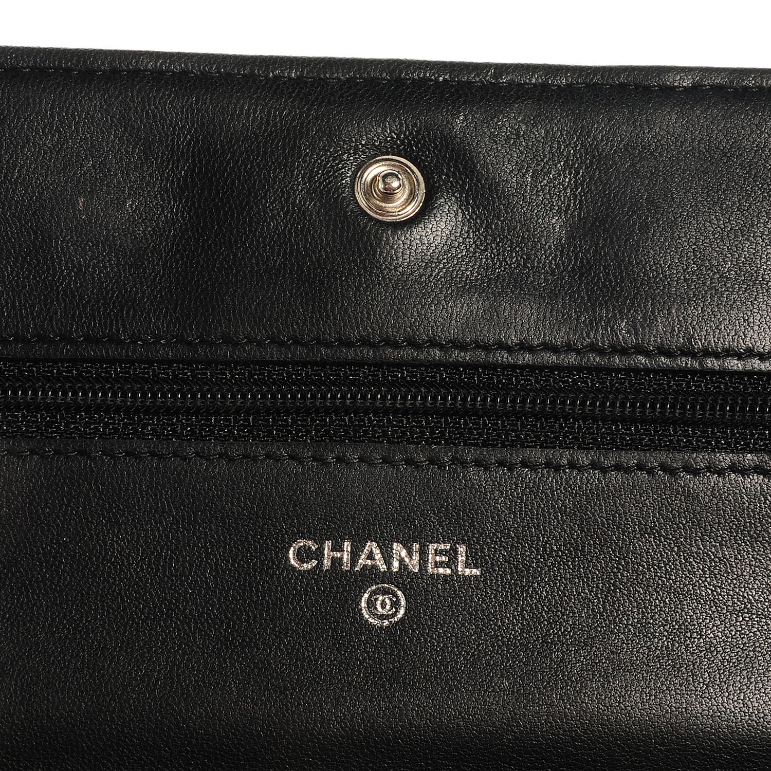 Chanel Lambskin Quilted Wallet On Chain WOC Black 5 of 8