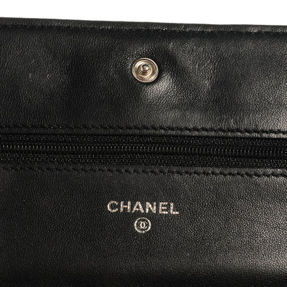Chanel Lambskin Quilted Wallet On Chain WOC Black 5 of 8