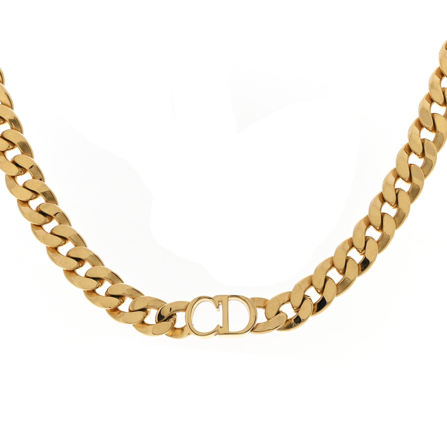 Metal CD Choker Necklace Gold