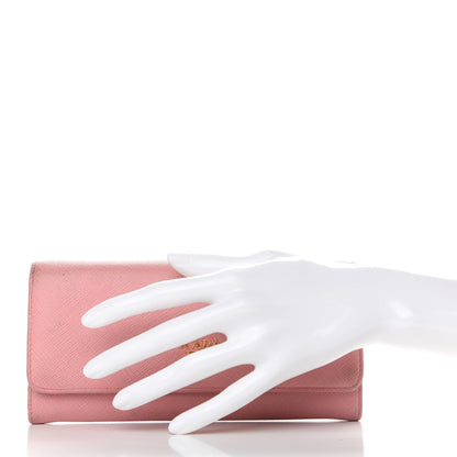 Prada Saffiano Continental Flap Wallet Orchidea 2 of 9