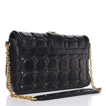 MCM Lambskin Quilted Embellished Flap Black 3 of 11