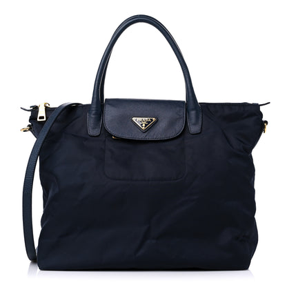 Prada Tessuto Nylon Saffiano Tote Blue 1 of 18