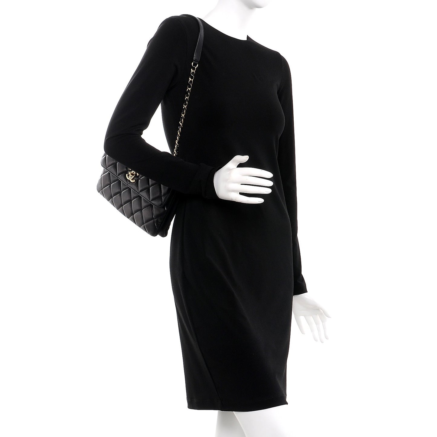 Lambskin Quilted Medium Trendy CC Flap Black