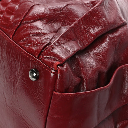 Chanel Glazed Calfskin Twisted Large Tote Red 9 of 11
