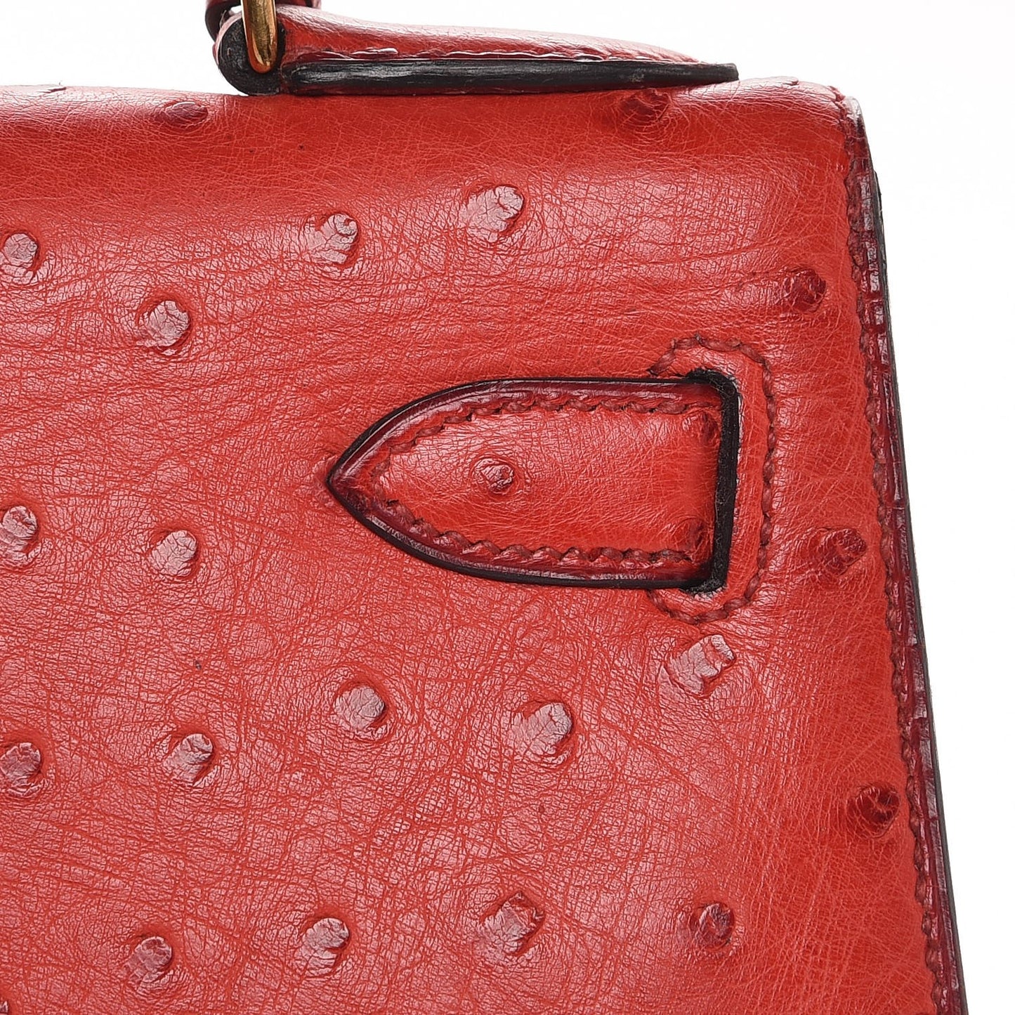 Ostrich Kelly Sellier 28 Rouge Vif
