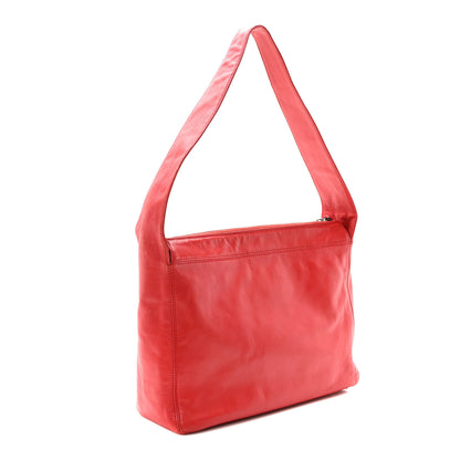 Chanel Lambskin CC Stitched Logo Tote Red 3 of 10