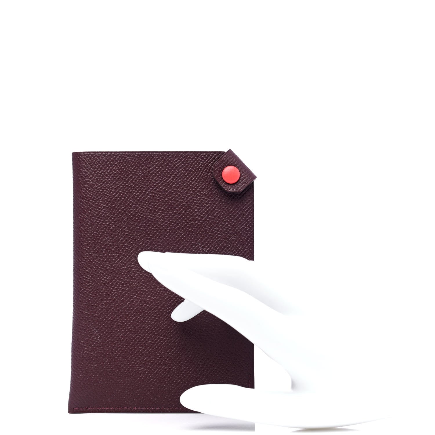 Hermes Epsom Tarmac Dot PM Passport Holder Bordeaux 2 of 5