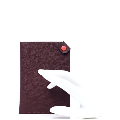 Hermes Epsom Tarmac Dot PM Passport Holder Bordeaux 2 of 5