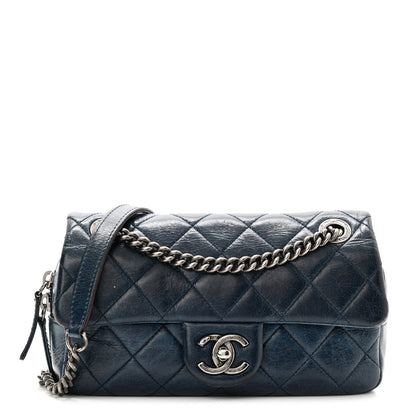 Chanel Glazed Calfskin Quilted Small Duo Color Flap Blue 1 of 12