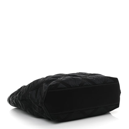 Chanel Nylon Grosgrain Quilted Lifestyle Shopping Tote Black 4 of 12