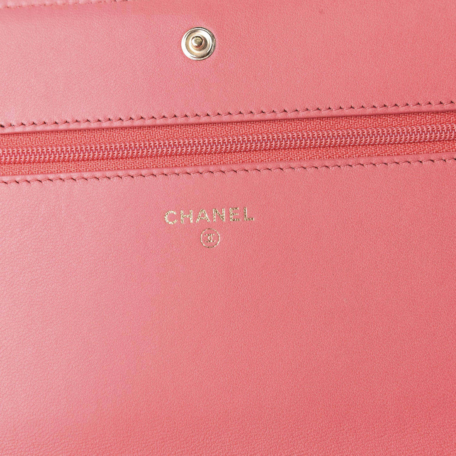 Chanel Goatskin Quilted Diamond CC Wallet On Chain WOC Pink 9 of 12