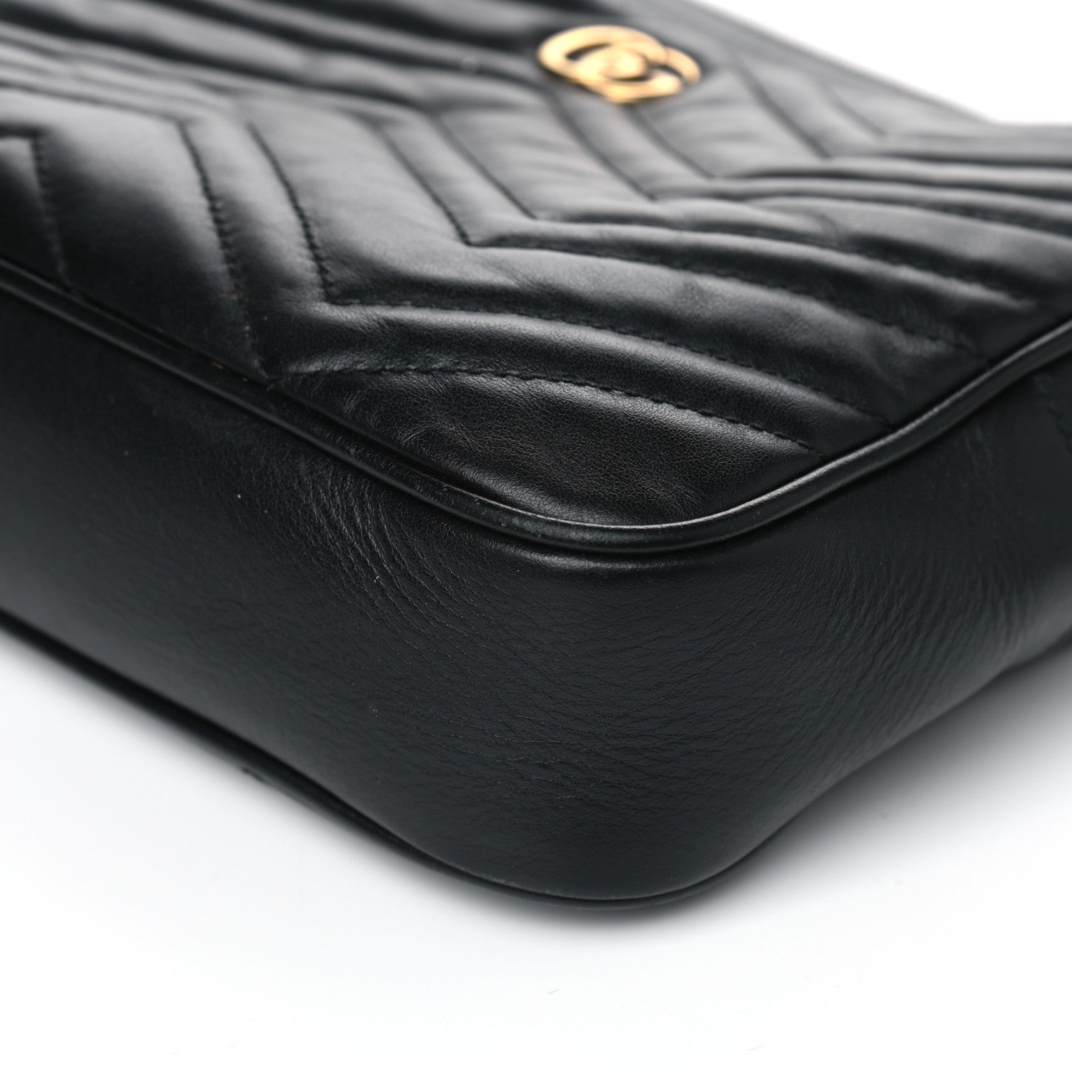 Gucci Calfskin Matelasse Mens GG Marmont Belt Bag 100 40 Black 10 of 18