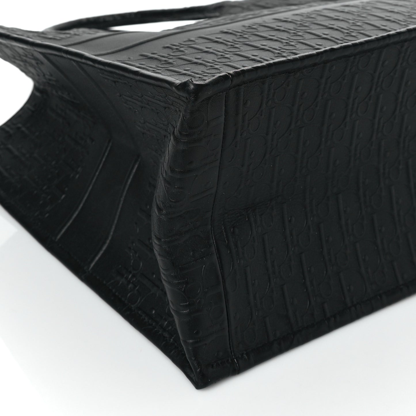 Oblique Calfskin Embossed Medium Book Tote Black