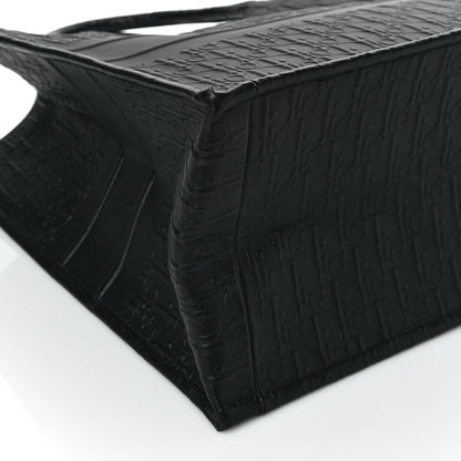 Christian Dior Oblique Calfskin Embossed Medium Book Tote Black 9 of 10