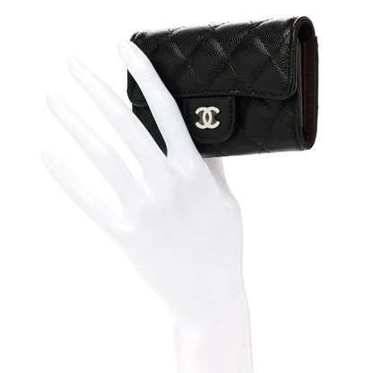 Chanel Caviar Quilted Classic 4 Key Holder Wallet Black 2 of 9