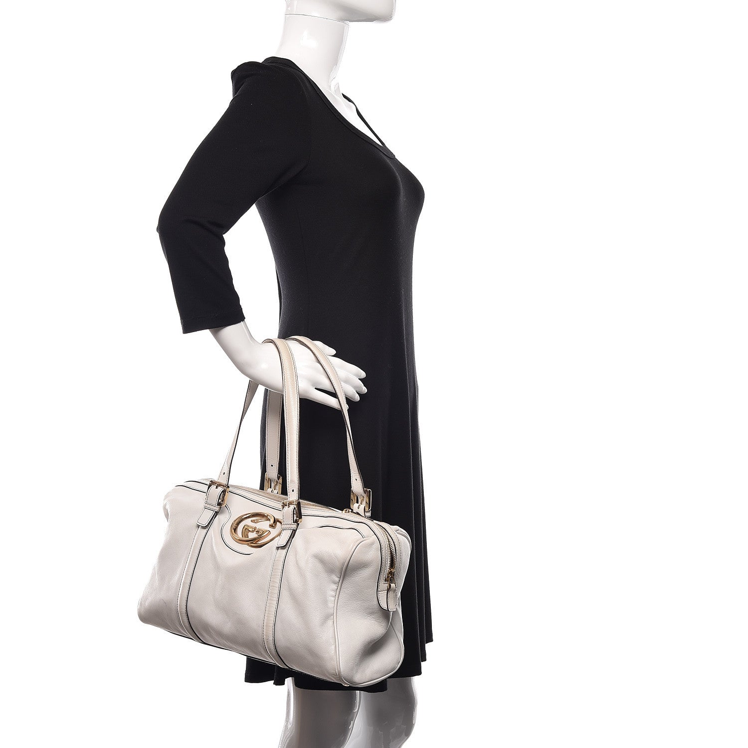 Gucci Calfskin Medium Britt Boston White 2 of 22