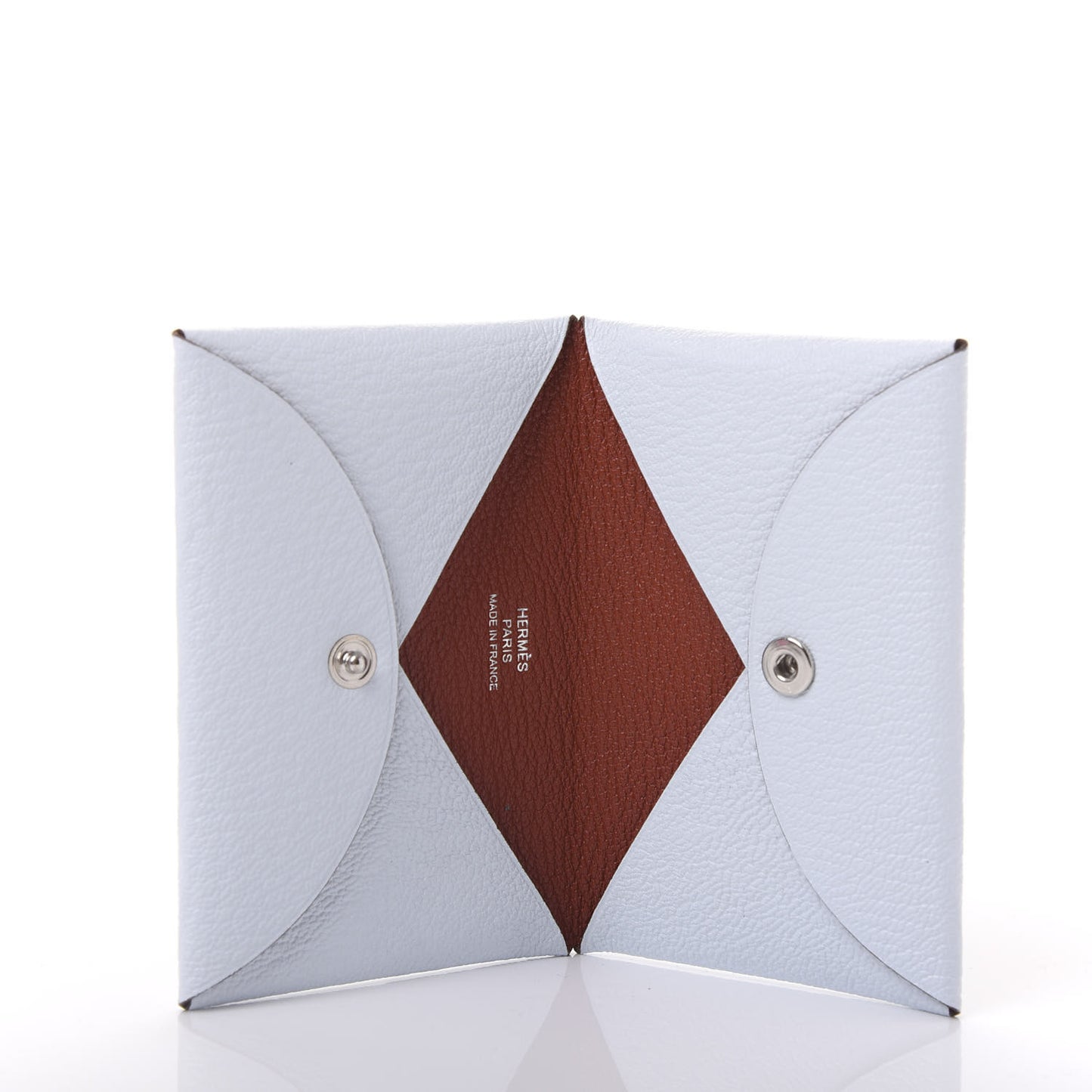 Chevre Mysore Verso Calvi Card Case Bleu Brume Brique