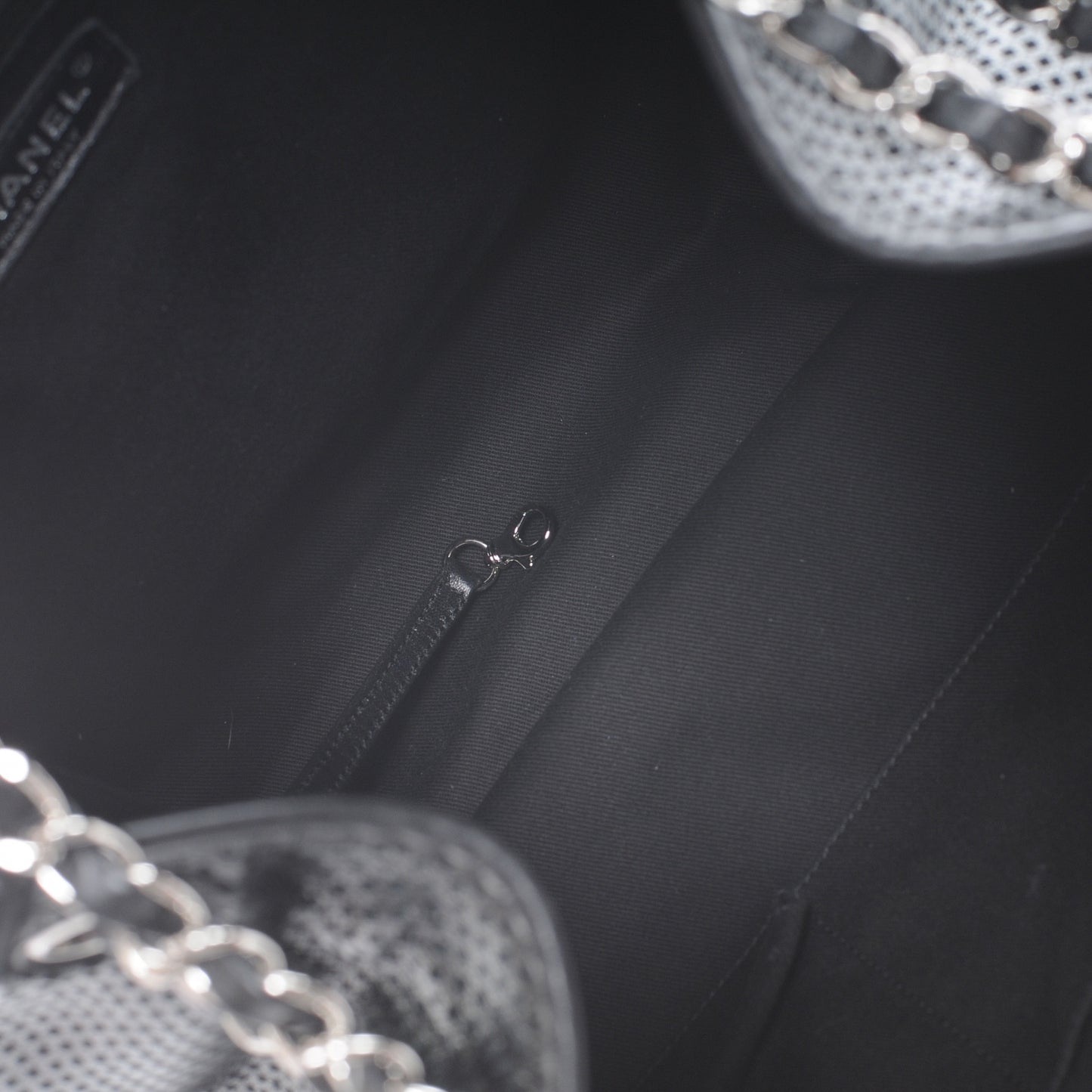 Calfskin Perforated Up In The Air Tote Black