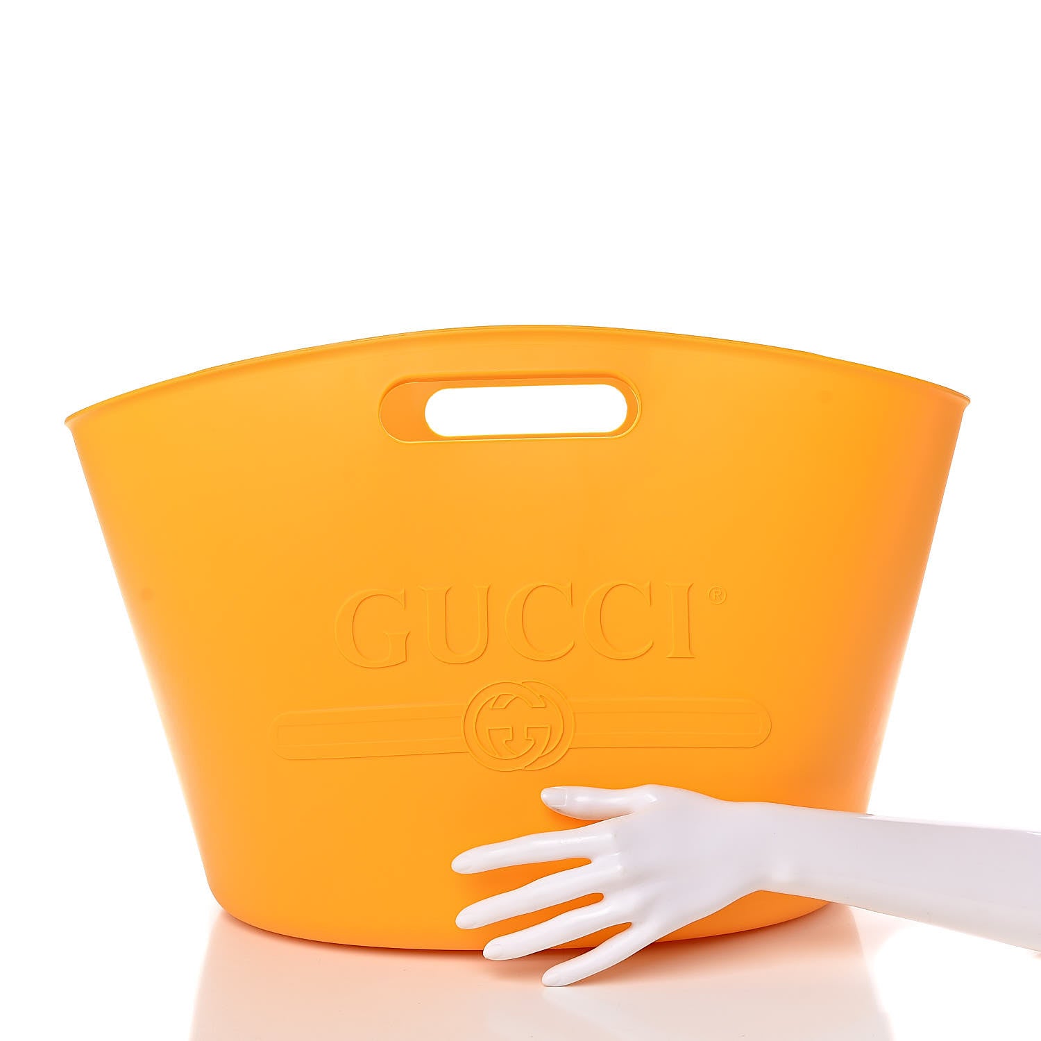 Gucci Rubber Oversized Logo Tote Marigold 3 of 13