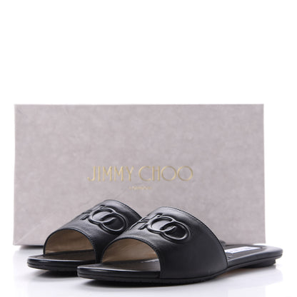 Jimmy Choo Calfskin Tiaret Flat Sandals 39.5 Black 11 of 11
