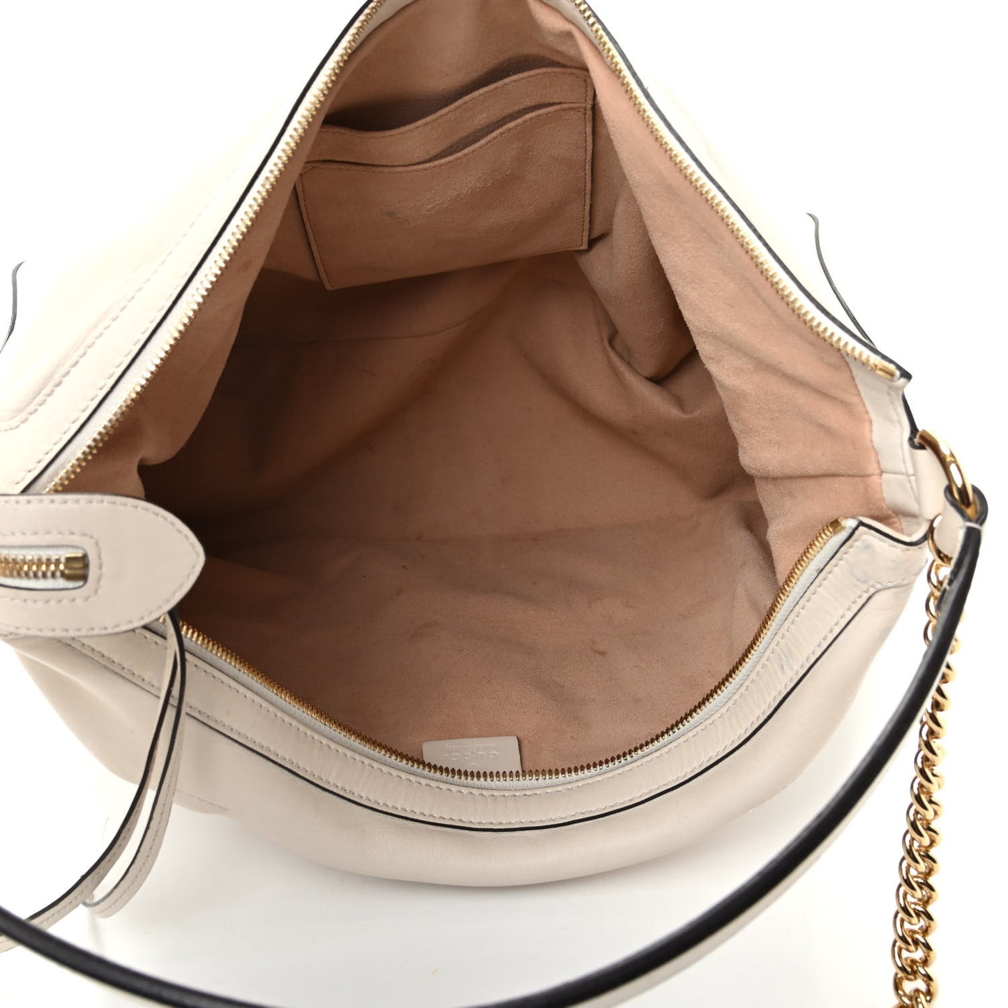 Apollo Calfskin GG Dadini Embroidered Large Hobo Mystic White