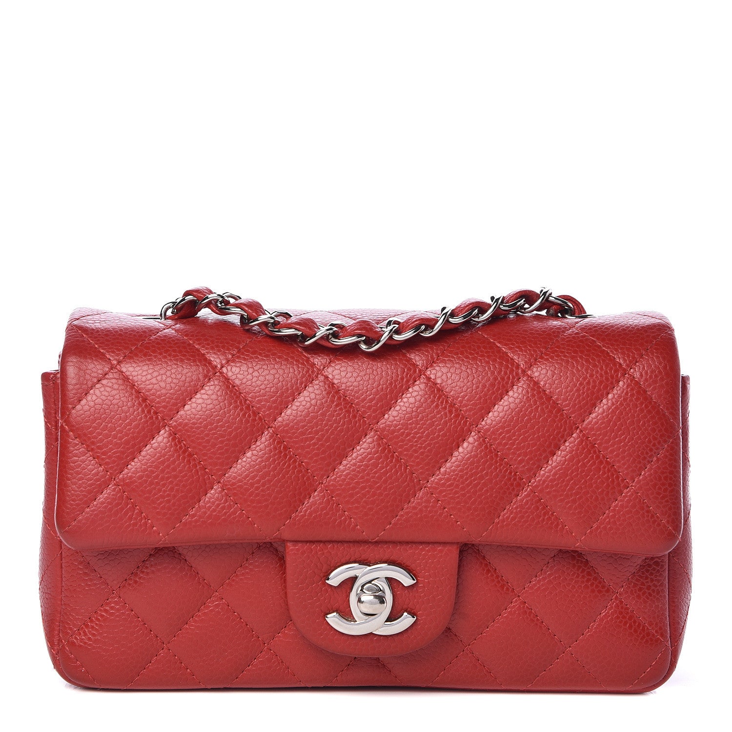 Chanel Caviar Quilted Mini Rectangular Flap Red 1 of 11