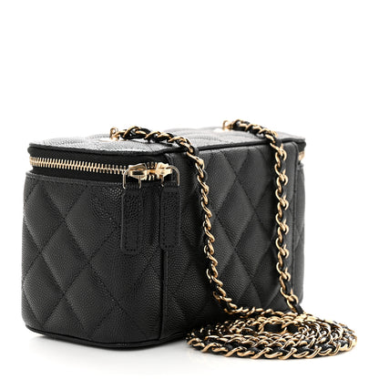 Chanel Caviar Quilted Small Vanity Case With Chain Black 3 of 11