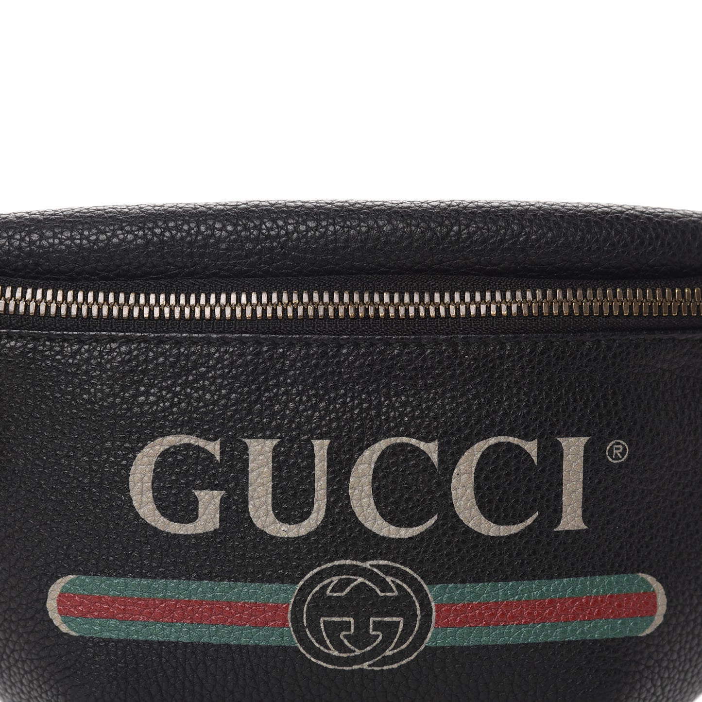 Grained Calfskin Small Logo Belt Bag Black