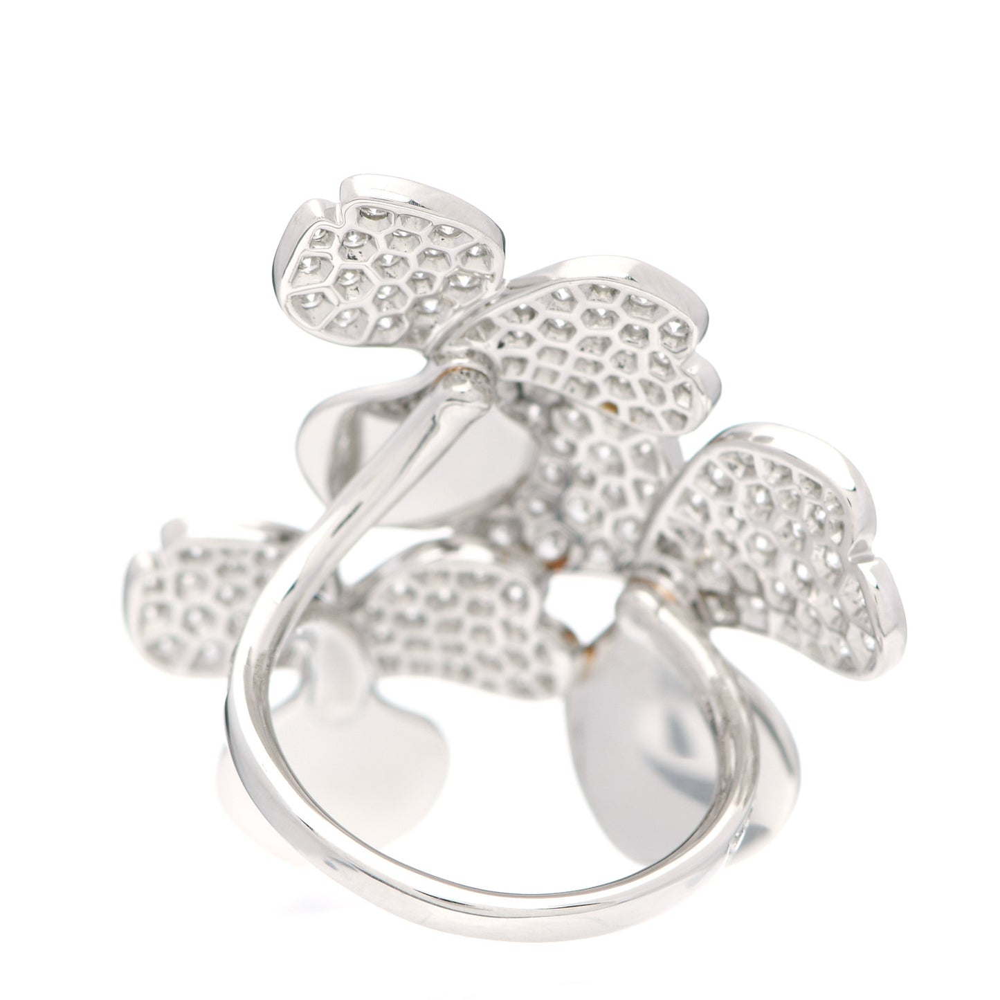 Platinum Diamond Paper Flowers Cluster Ring 52 6