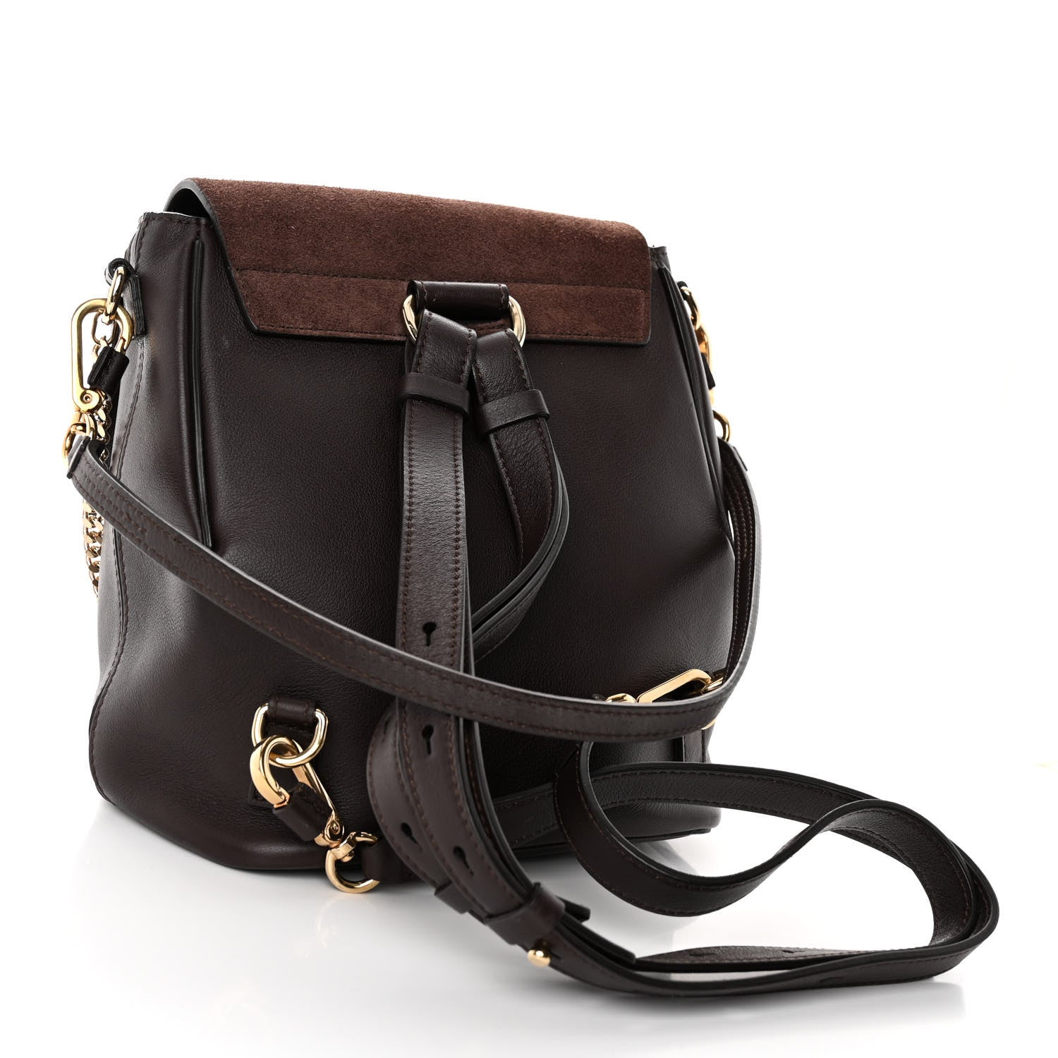 Chloe Suede Calfskin Medium Faye Backpack Dark Brown 3 of 10