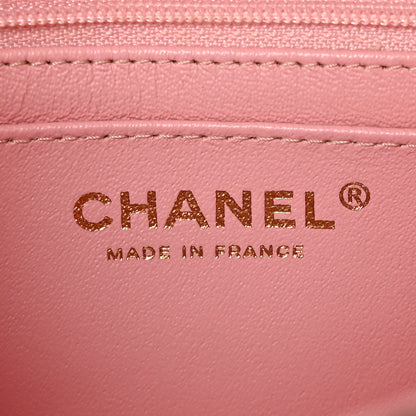 Chanel Tweed Quilted Mini Rectangular Flap Light Blue Pink Gold White 7 of 11