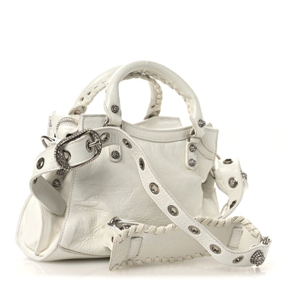 Balenciaga Agneau Arena Crystal Neo Cagole Handbag XS Optic White 5 of 25