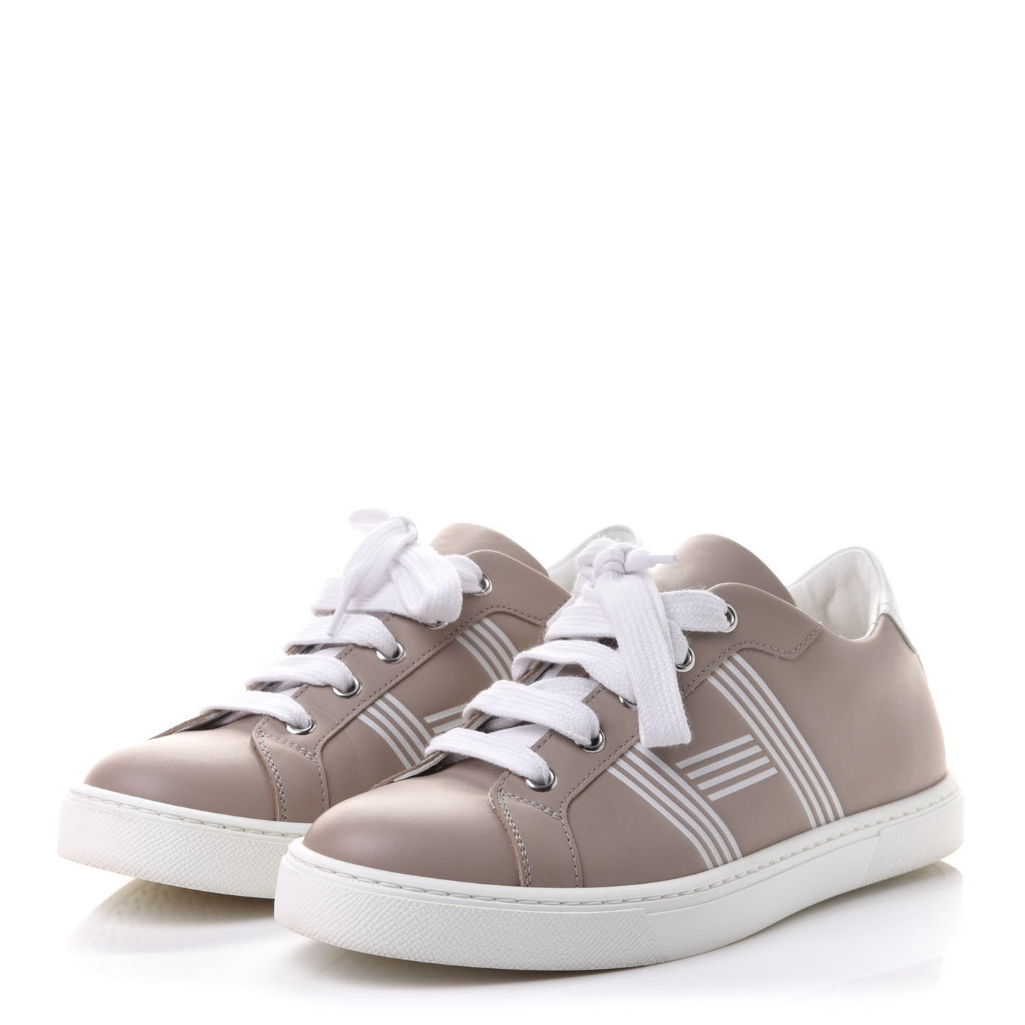 Calfskin Womens Advantage Sneakers 36 Beige Rose