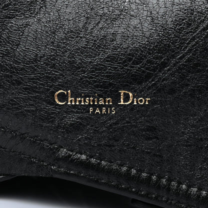 Christian Dior Crinkled Lambskin 135mm Saddle Belt Black 3 of 4