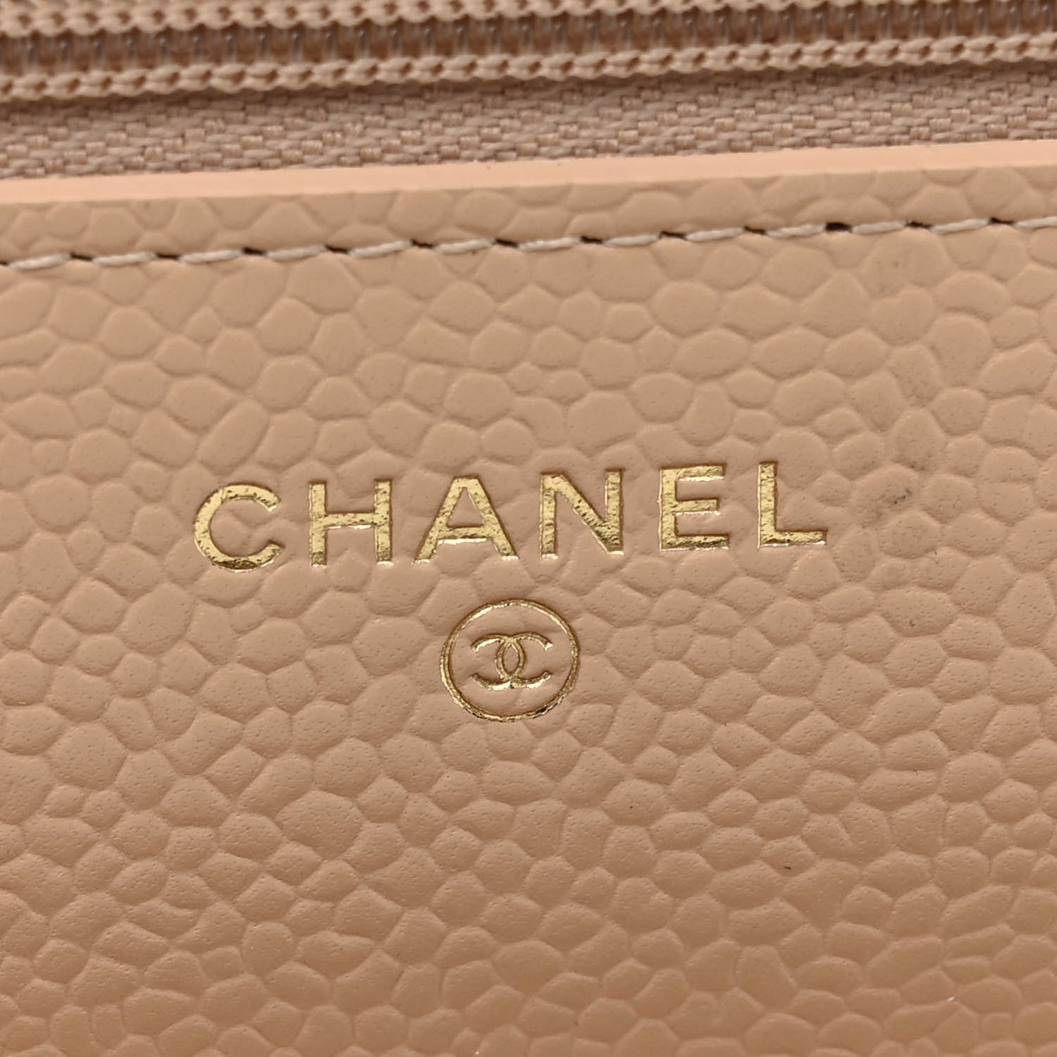 Chanel Caviar Quilted Wallet on Chain WOC Beige 6 of 10