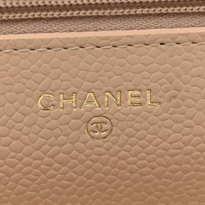 Chanel Caviar Quilted Wallet on Chain WOC Beige 6 of 10
