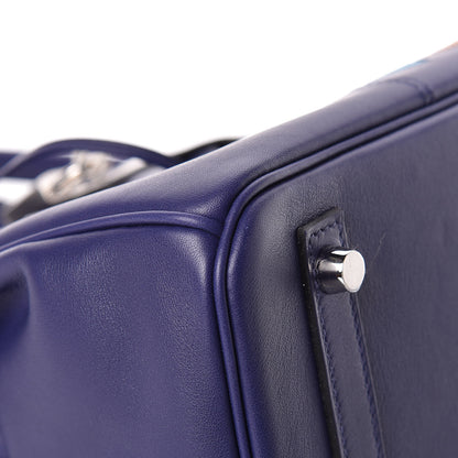 Hermes Swift Epsom Tressage Birkin 30 Bleu Encre Bleu Du Nord Gold 33 of 34