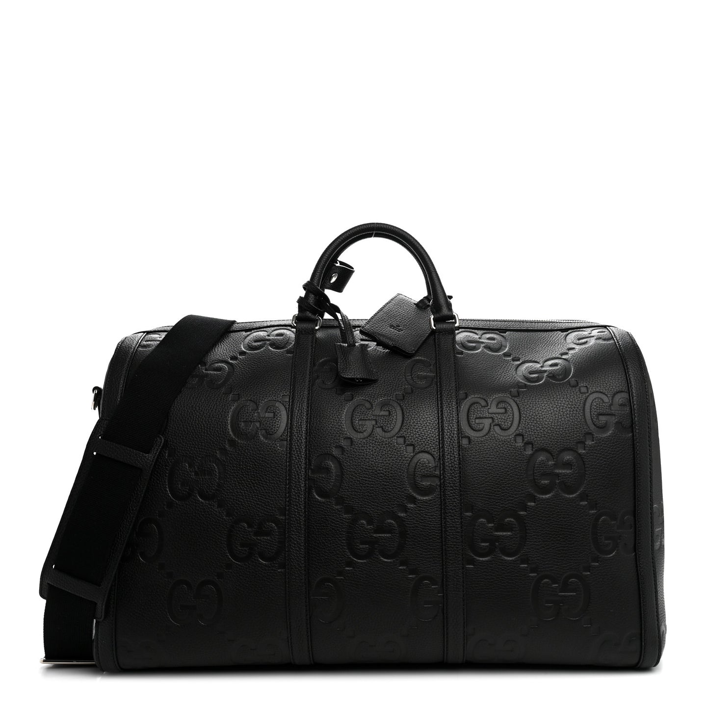 Piuma Calfskin Jumbo GG Embossed Large Duffle Bag Black