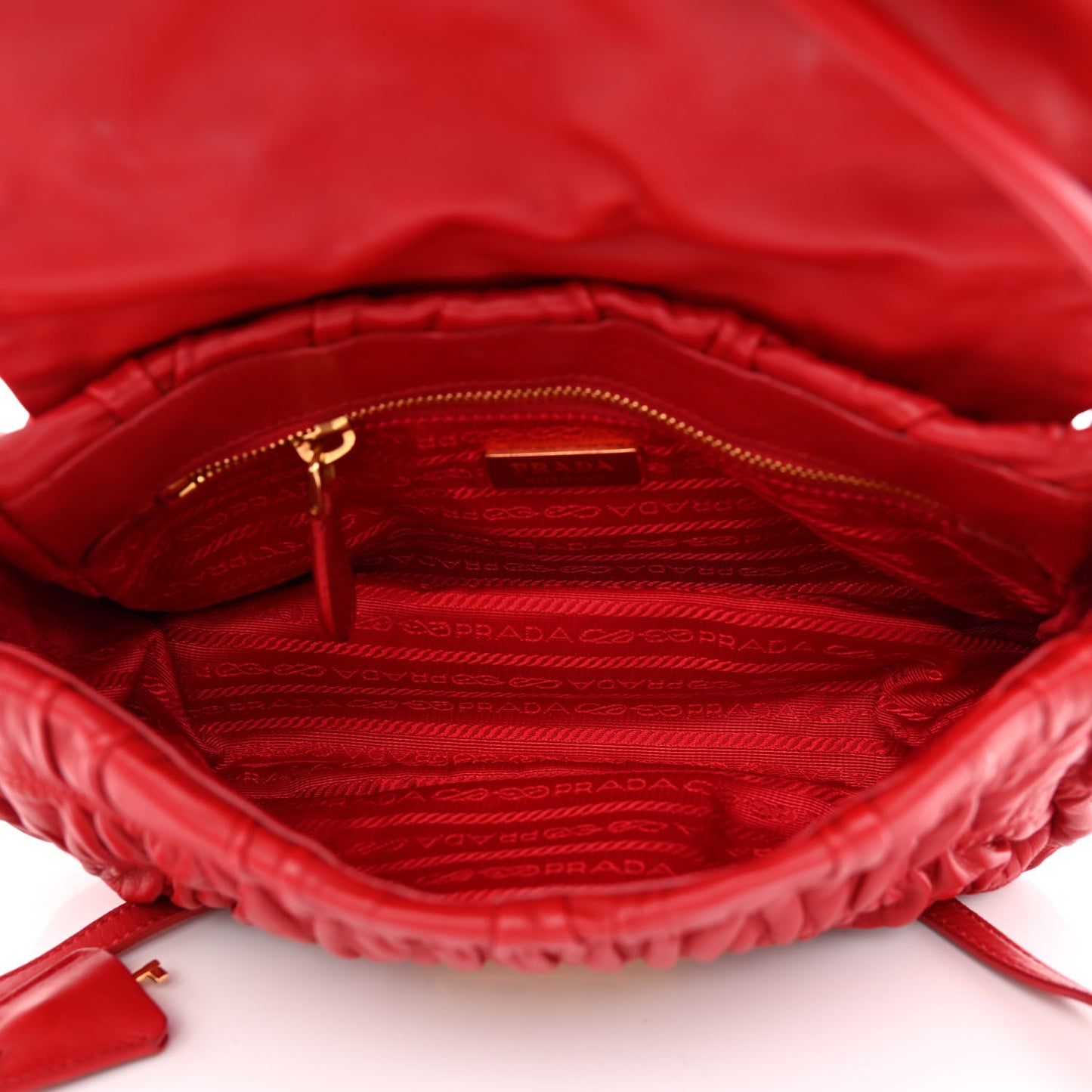 Nappa Dressy Gaufre Flap Bag Rosso