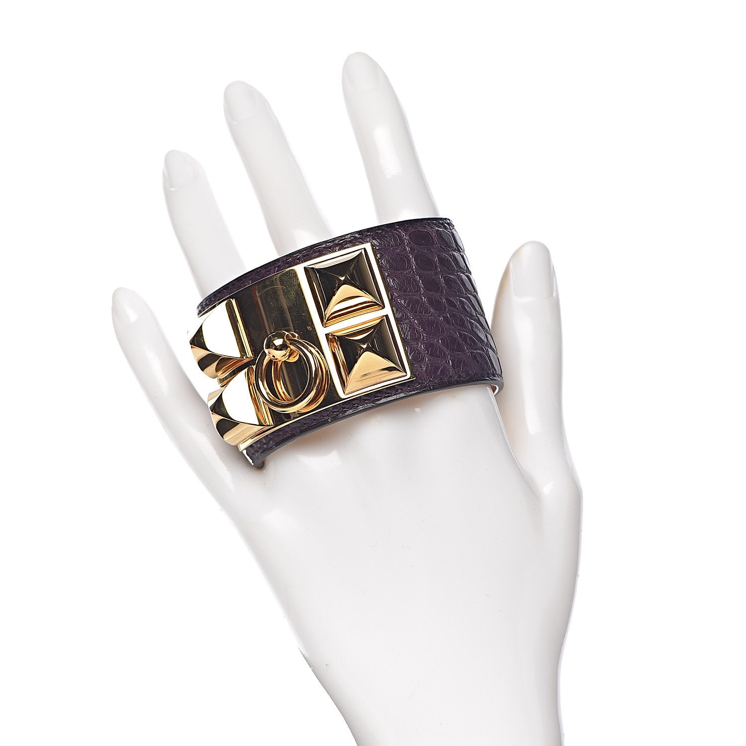 Hermes Matte Alligator Collier De Chien CDC Bracelet S Amethyst 2 of 5