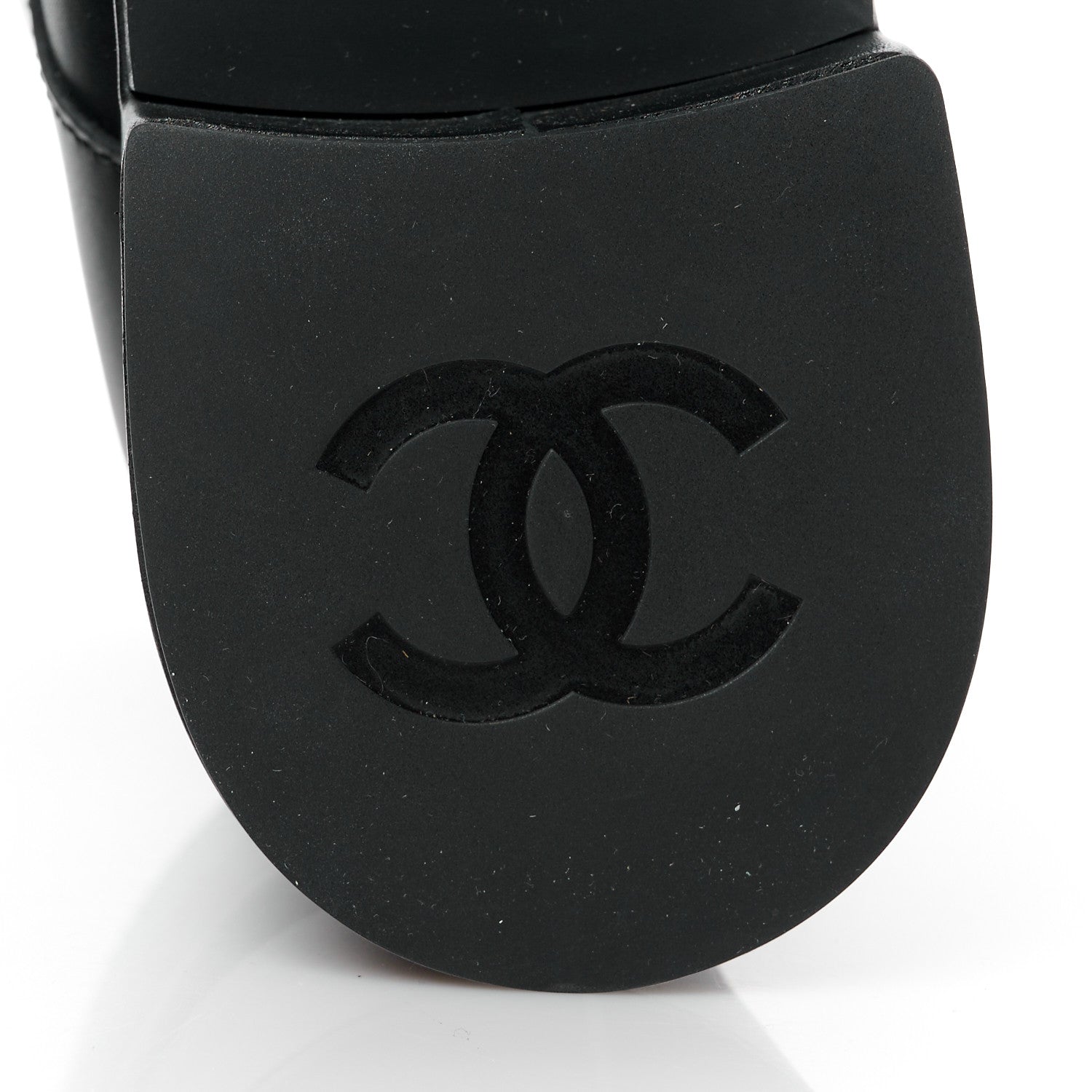 Chanel Calfskin Velvet CC Cap Toe Boots 40 Black 7 of 10