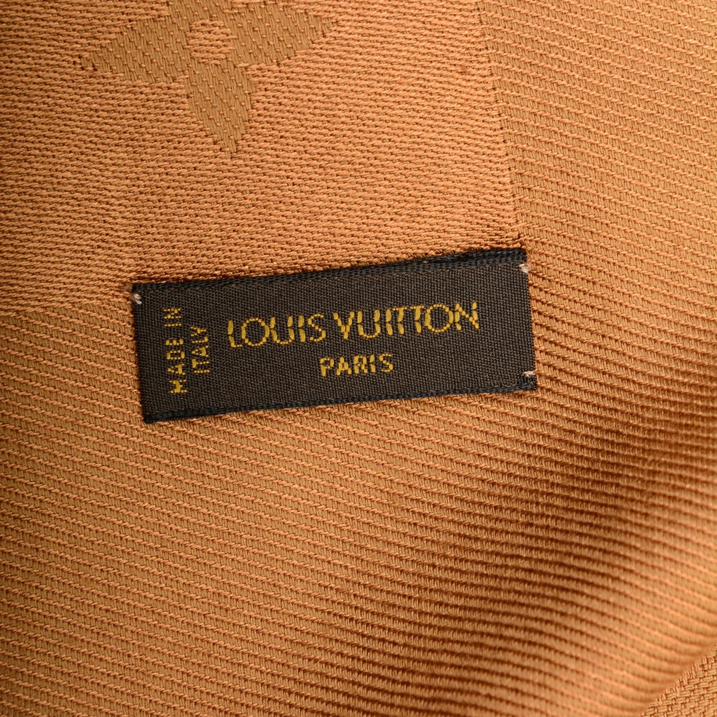 Wool Silk Monogram Shine Shawl Caramel