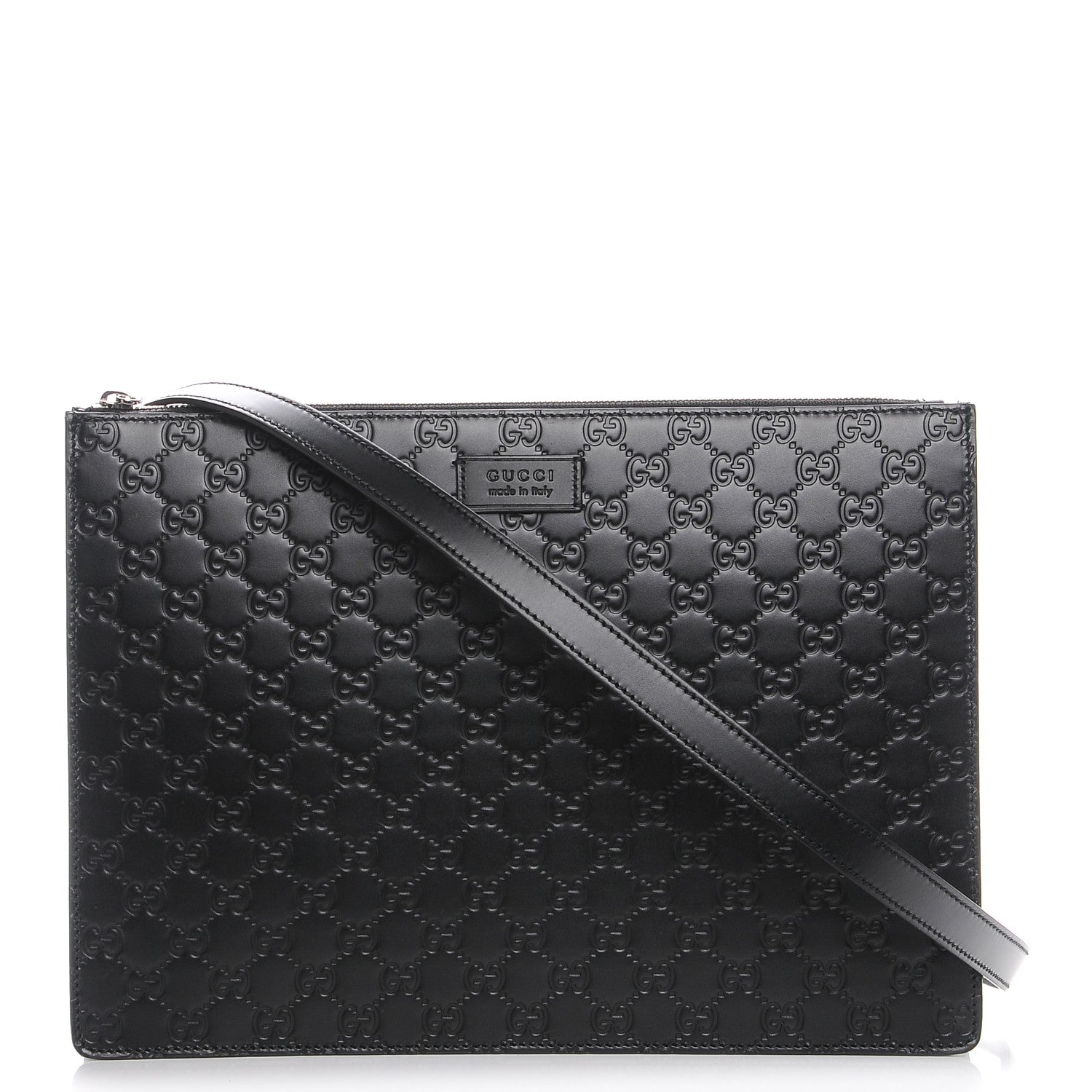Gucci Guccissima Signature Messenger Bag Black 1 of 7