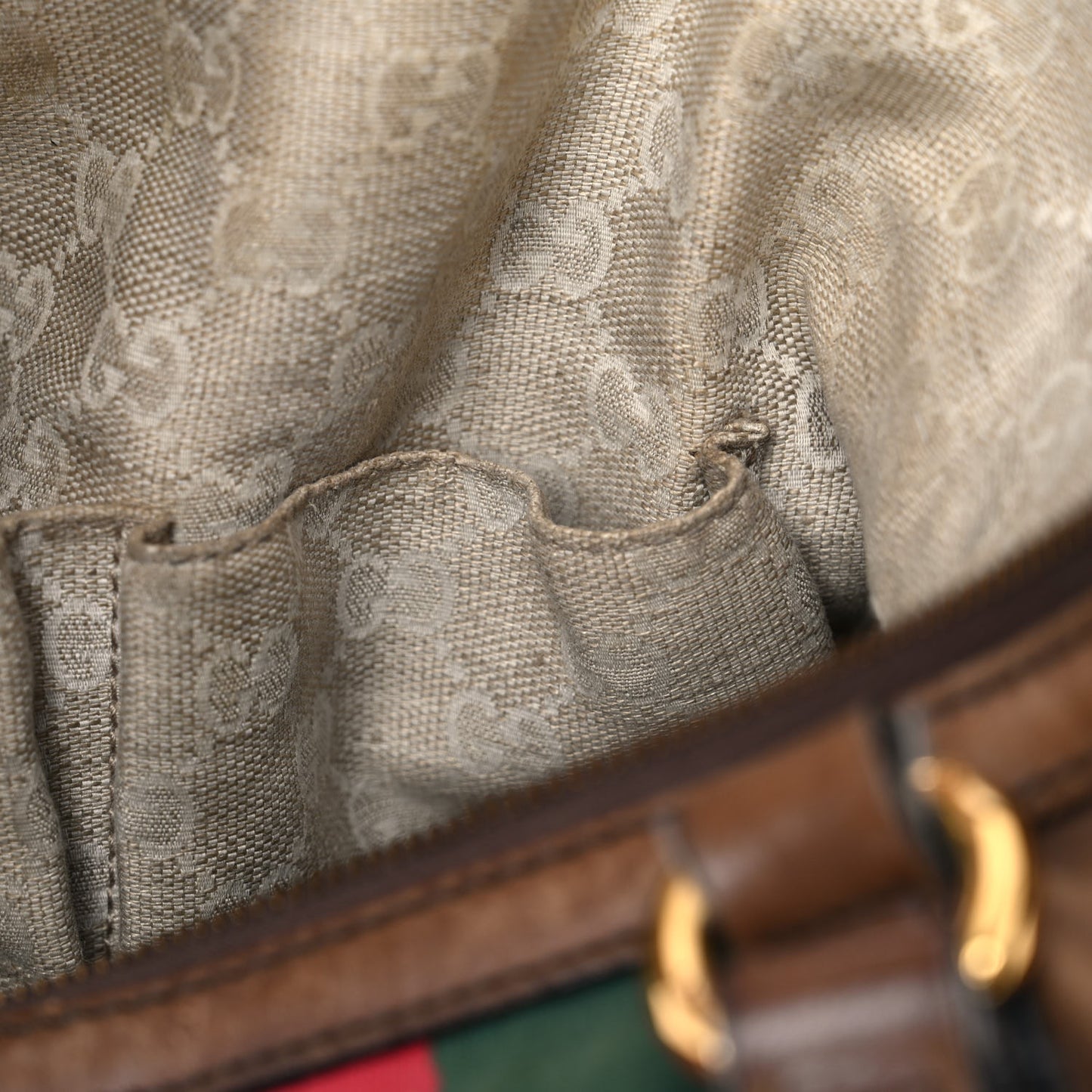 Calfskin Web Medium Rania Top Handle Bag Grey Field